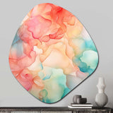 Orange and Teal Enchanted Spills - Asymmetric Metal Wall Art