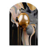 Gold and Black Mystic M?ange II - Asymmetric Metal Wall Art