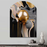 Gold and Black Mystic M?ange II - Asymmetric Metal Wall Art