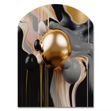 Gold and Black Mystic M?ange II - Asymmetric Metal Wall Art