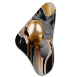 Gold and Black Mystic M?ange II - Asymmetric Metal Wall Art