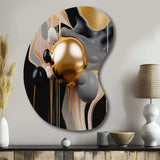 Gold and Black Mystic M?ange II - Asymmetric Metal Wall Art