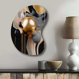 Gold and Black Mystic M?ange II - Asymmetric Metal Wall Art