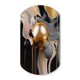 Gold and Black Mystic M?ange II - Asymmetric Metal Wall Art