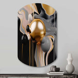 Gold and Black Mystic M?ange II - Asymmetric Metal Wall Art