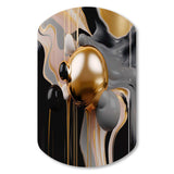 Gold and Black Mystic M?ange II - Asymmetric Metal Wall Art