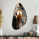 Gold and Black Mystic M?ange II - Asymmetric Metal Wall Art