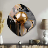 Gold and Black Mystic M?ange II - Asymmetric Metal Wall Art