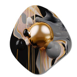 Gold and Black Mystic M?ange II - Asymmetric Metal Wall Art