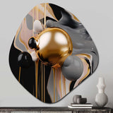 Gold and Black Mystic M?ange II - Asymmetric Metal Wall Art