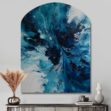 Teal and Black Aqueous Whimsy I - Asymmetric Metal Wall Art