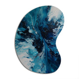 Teal and Black Aqueous Whimsy I - Asymmetric Metal Wall Art