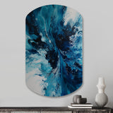 Teal and Black Aqueous Whimsy I - Asymmetric Metal Wall Art