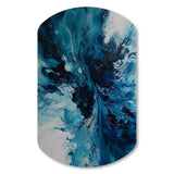 Teal and Black Aqueous Whimsy I - Asymmetric Metal Wall Art