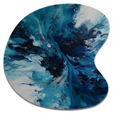 Teal and Black Aqueous Whimsy I - Asymmetric Metal Wall Art