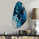 Teal and Black Aqueous Whimsy I - Asymmetric Metal Wall Art