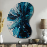 Teal and Black Aqueous Whimsy II - Asymmetric Metal Wall Art