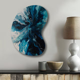 Teal and Black Aqueous Whimsy II - Asymmetric Metal Wall Art