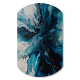 Teal and Black Aqueous Whimsy II - Asymmetric Metal Wall Art