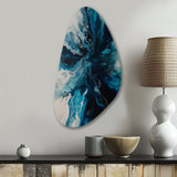 Teal and Black Aqueous Whimsy II - Asymmetric Metal Wall Art