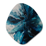 Teal and Black Aqueous Whimsy II - Asymmetric Metal Wall Art