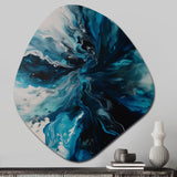 Teal and Black Aqueous Whimsy II - Asymmetric Metal Wall Art