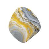 Grey Yellow Marble Symphony - Asymmetric Metal Wall Art