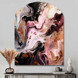 Pink Black Chromatic Agate I - Asymmetric Metal Wall Art