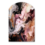 Pink Black Chromatic Agate I - Asymmetric Metal Wall Art