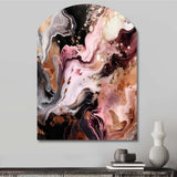 Pink Black Chromatic Agate I - Asymmetric Metal Wall Art