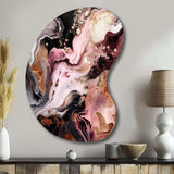 Pink Black Chromatic Agate I - Asymmetric Metal Wall Art