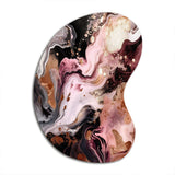 Pink Black Chromatic Agate I - Asymmetric Metal Wall Art