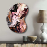 Pink Black Chromatic Agate I - Asymmetric Metal Wall Art