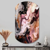 Pink Black Chromatic Agate I - Asymmetric Metal Wall Art