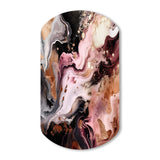 Pink Black Chromatic Agate I - Asymmetric Metal Wall Art