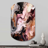 Pink Black Chromatic Agate I - Asymmetric Metal Wall Art