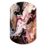 Pink Black Chromatic Agate I - Asymmetric Metal Wall Art