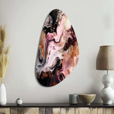 Pink Black Chromatic Agate I - Asymmetric Metal Wall Art