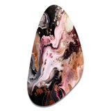 Pink Black Chromatic Agate I - Asymmetric Metal Wall Art