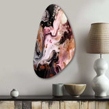 Pink Black Chromatic Agate I - Asymmetric Metal Wall Art