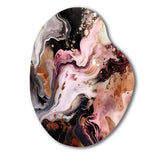 Pink Black Chromatic Agate I - Asymmetric Metal Wall Art