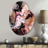 Pink Black Chromatic Agate I - Asymmetric Metal Wall Art