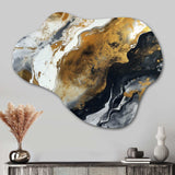 Gold Black Veins Of Color I - Asymmetric Metal Wall Art