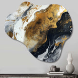 Gold Black Veins Of Color I - Asymmetric Metal Wall Art