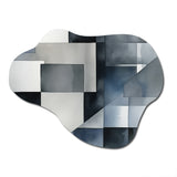 Grey Amd Blue Abstract Zen - Asymmetric Metal Wall Art