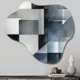 Grey Amd Blue Abstract Zen - Asymmetric Metal Wall Art