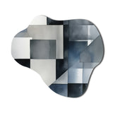 Grey Amd Blue Abstract Zen - Asymmetric Metal Wall Art