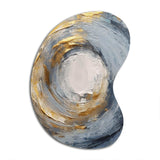 Gold and Blue Vibrant Spirals IV - Asymmetric Metal Wall Art