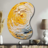 Yellow Cream Spiral Harmony - Asymmetric Metal Wall Art