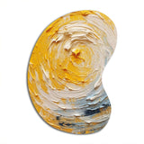 Yellow Cream Spiral Harmony - Asymmetric Metal Wall Art